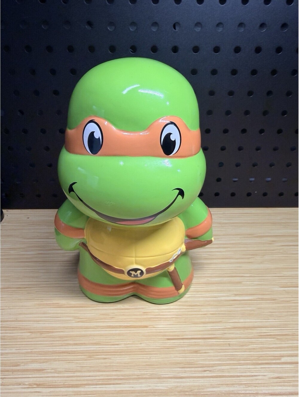 TMNT Ceramic Piggy Coin Bank~Michelangelo Teenage Mutant Ninja~9"~